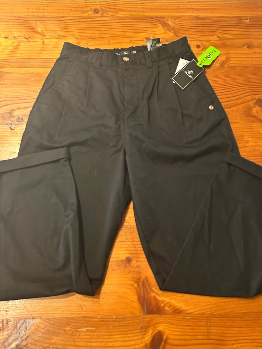 Women’s Volcom Black Pleated High-Rise Dress Pants FROCHICKIE trouser 26x26